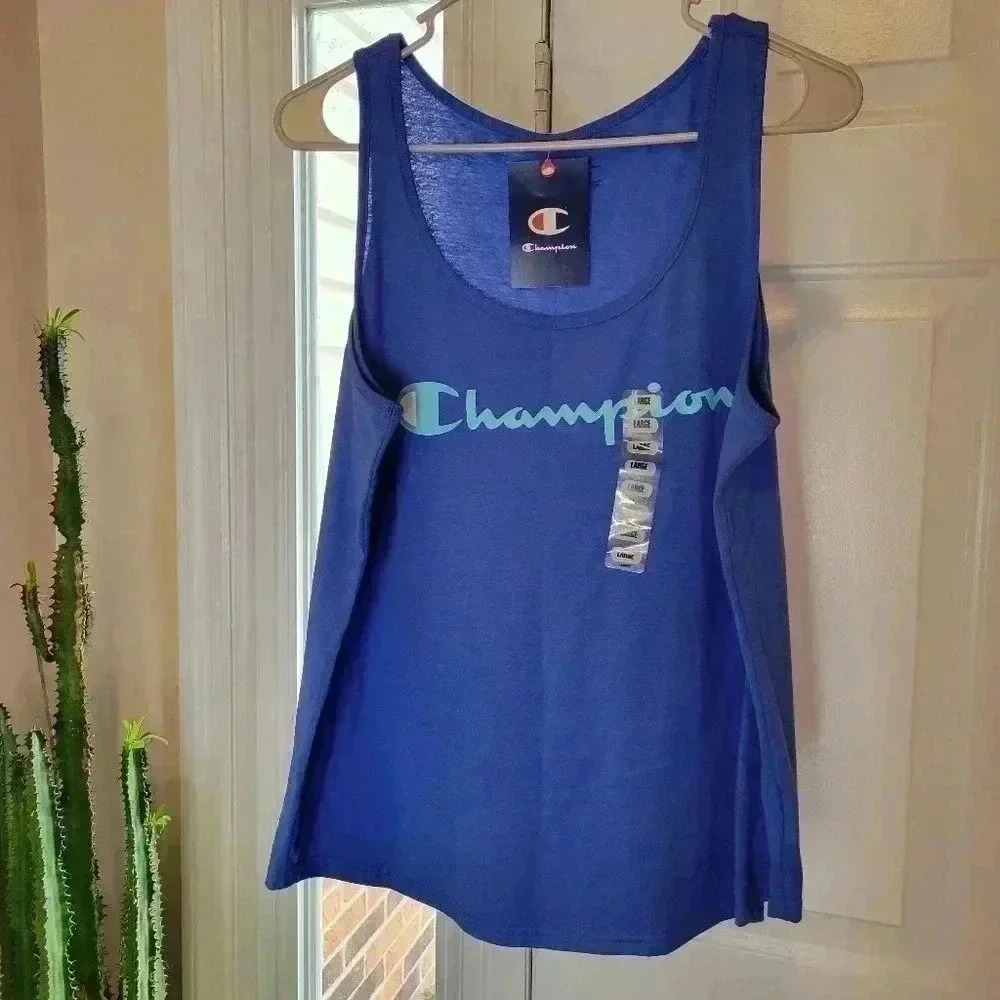 NWT Champion Womens Blue Tank Top, Sz L - Picture 1 of 7